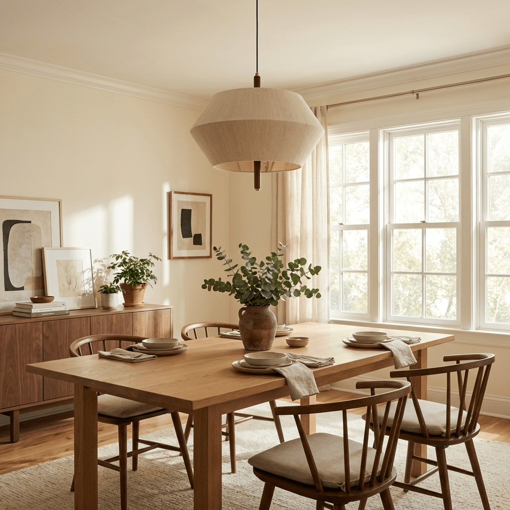 Facet Linen Pendant Light