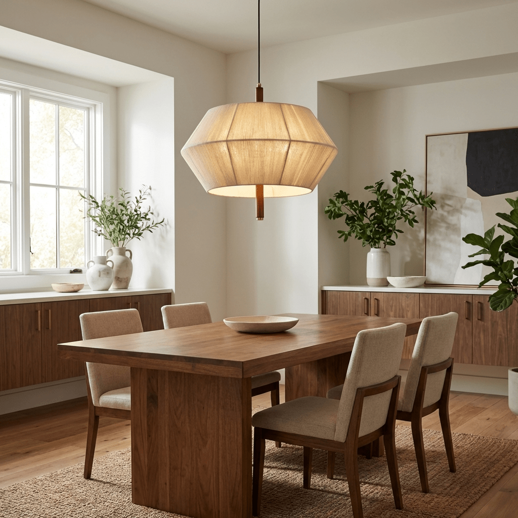 Facet Linen Pendant Light
