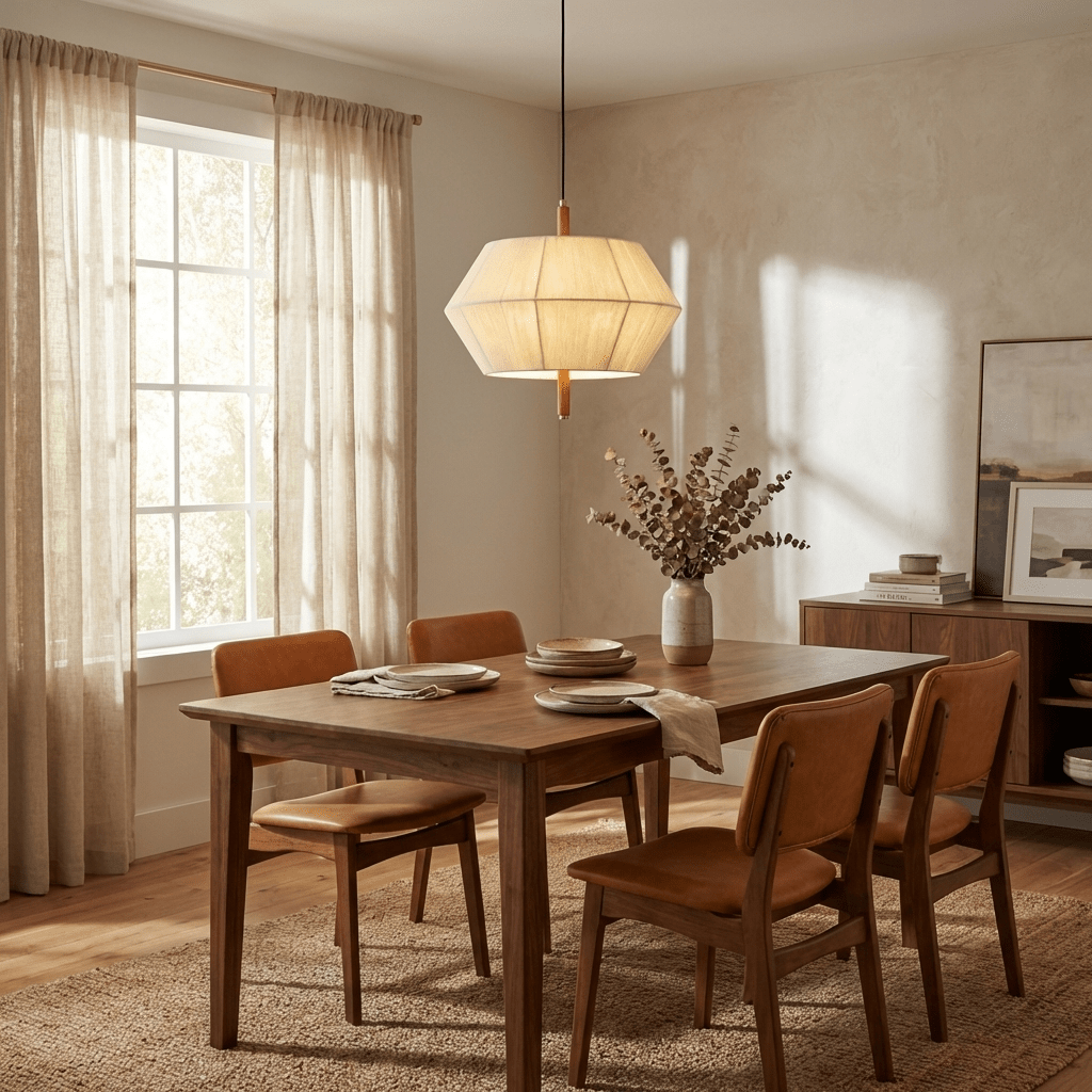 Facet Linen Pendant Light
