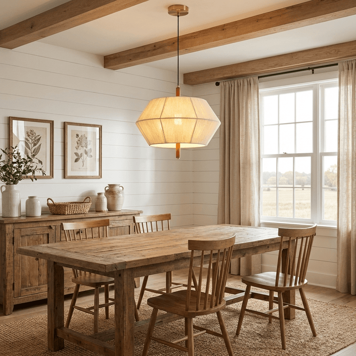 Facet Linen Pendant Light