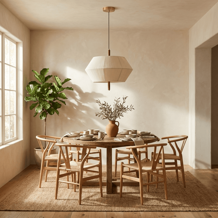 Facet Linen Pendant Light