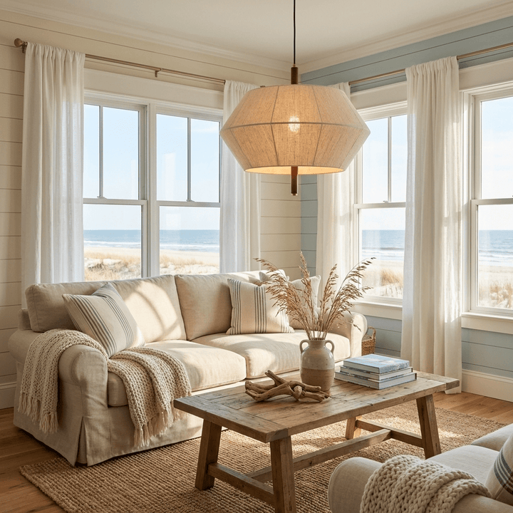 Facet Linen Pendant Light