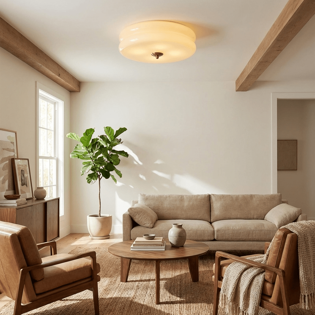 Ravel Ribbed Glass Ceiling Light