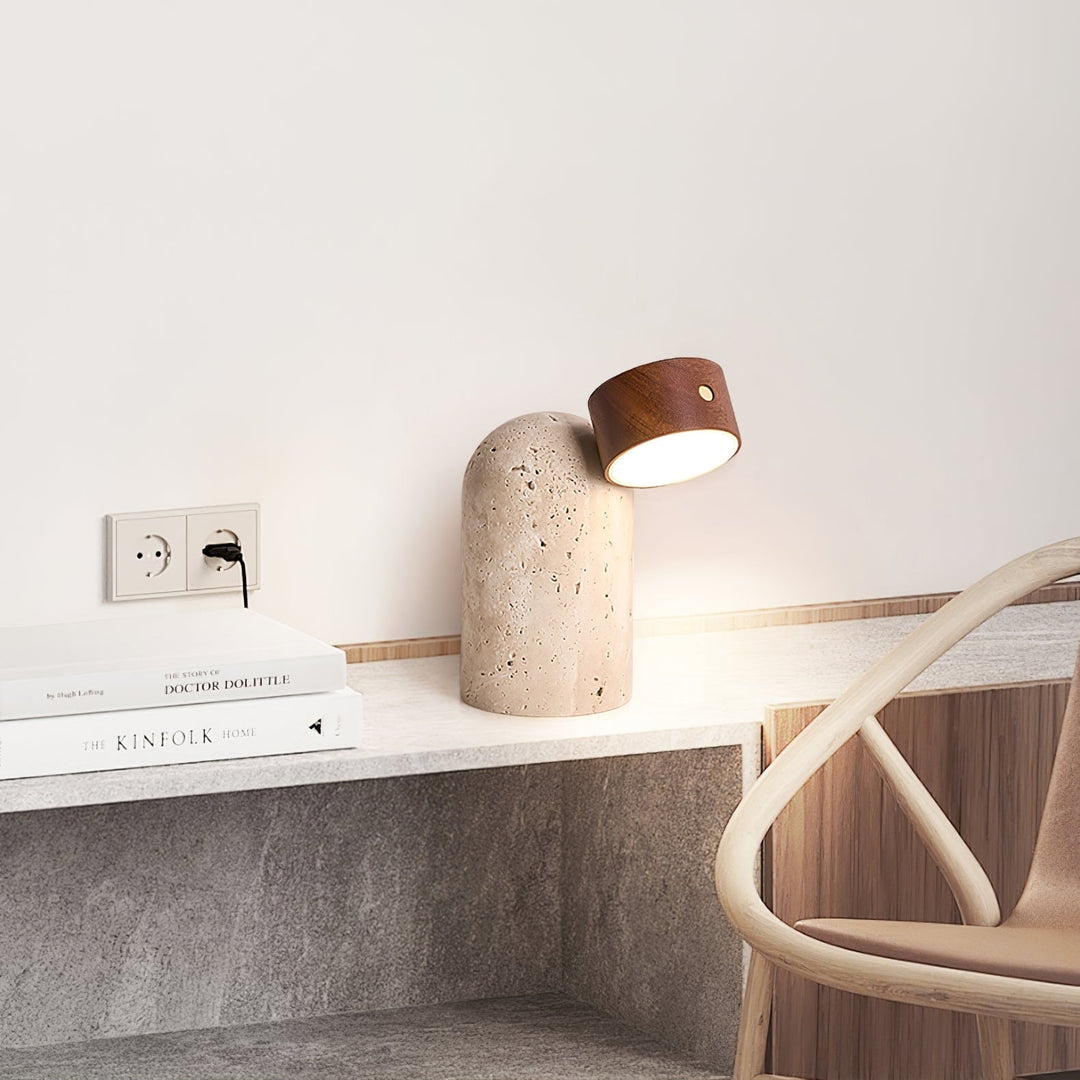 Nomad Travertine Table Lamp