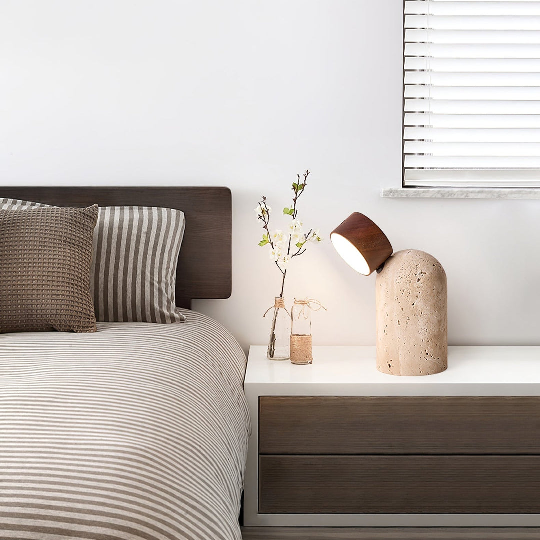 Nomad Travertine Table Lamp
