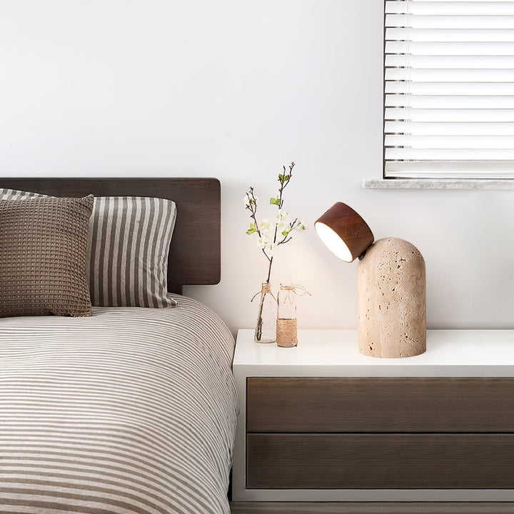 Nomad Travertine Table Lamp