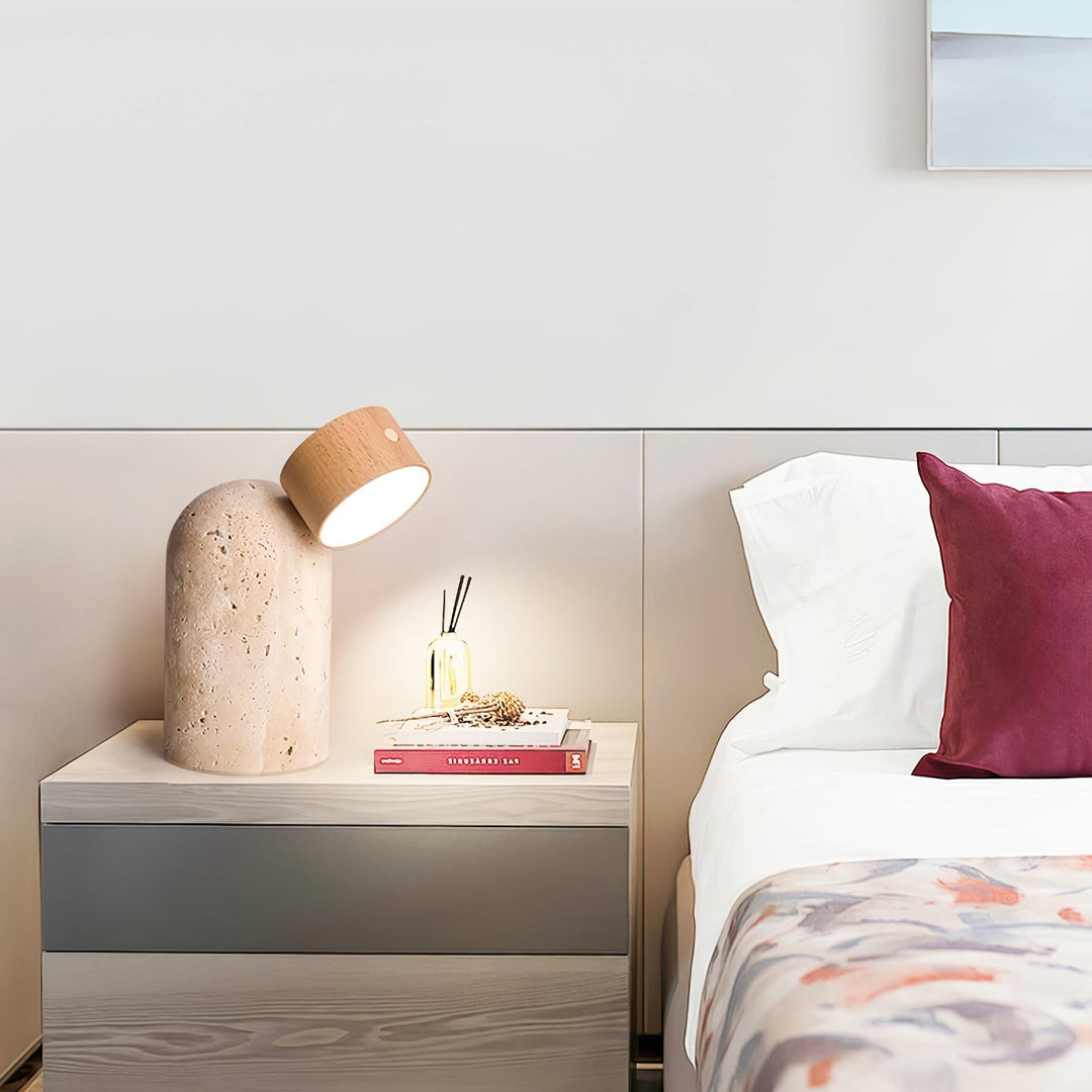 Nomad Travertine Table Lamp