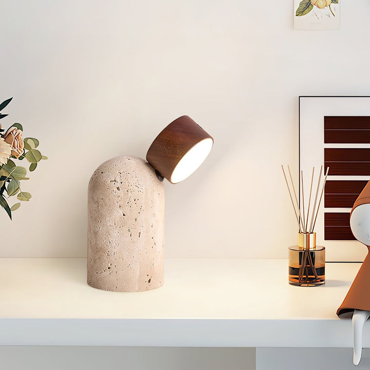 Nomad Travertine Table Lamp
