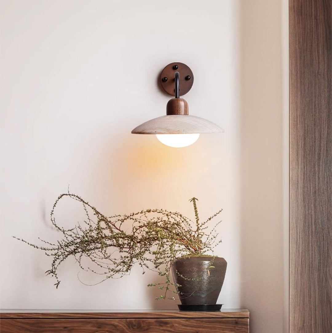 Dune Travertine Arm Sconce