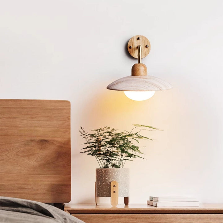 Dune Travertine Arm Sconce
