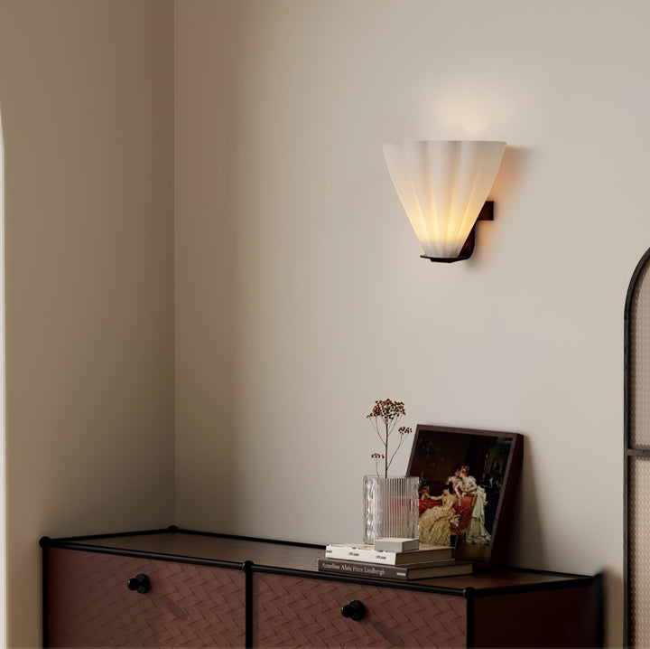 Palma Fan Glass Wall Sconce