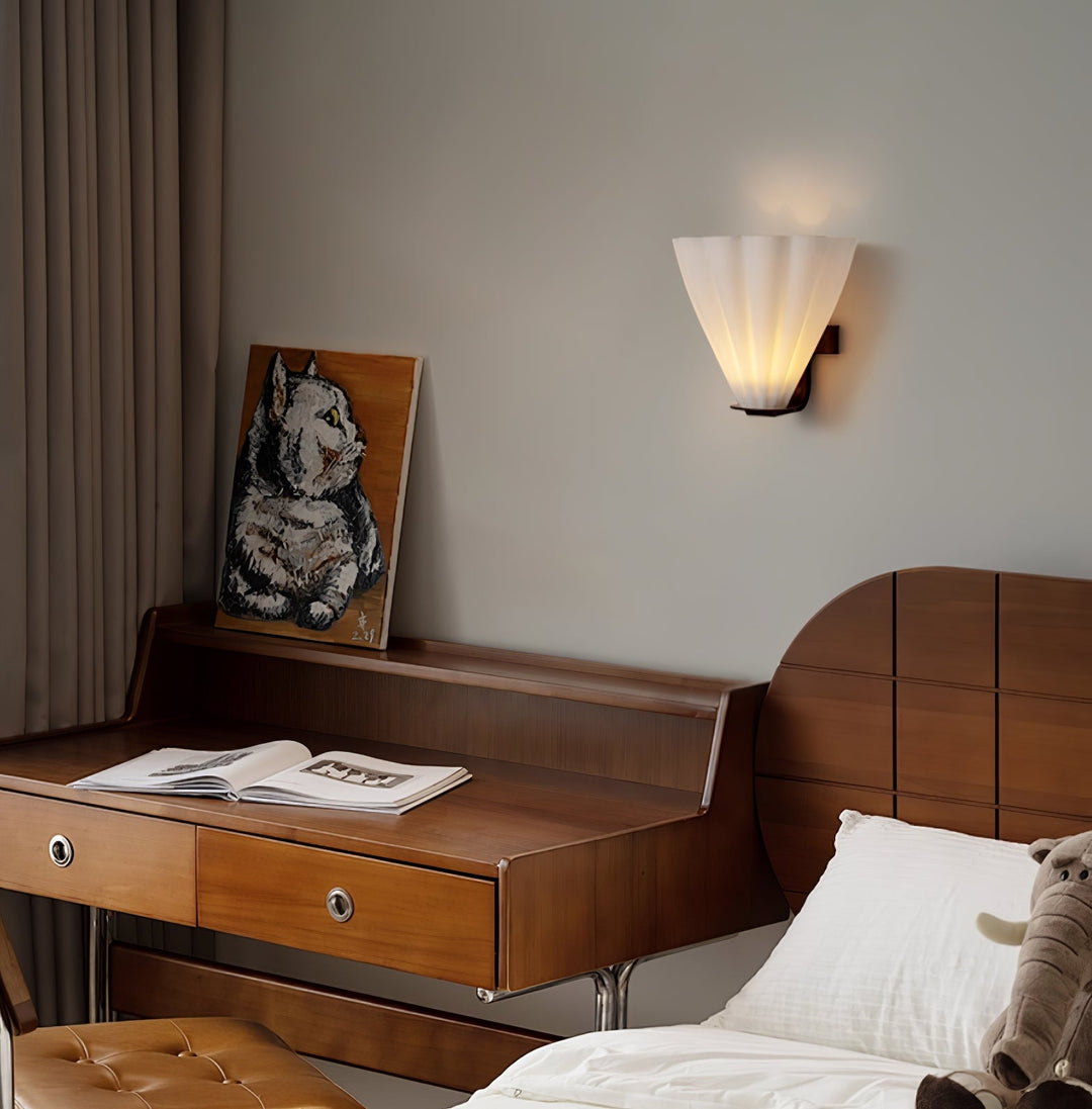 Palma Fan Glass Wall Sconce