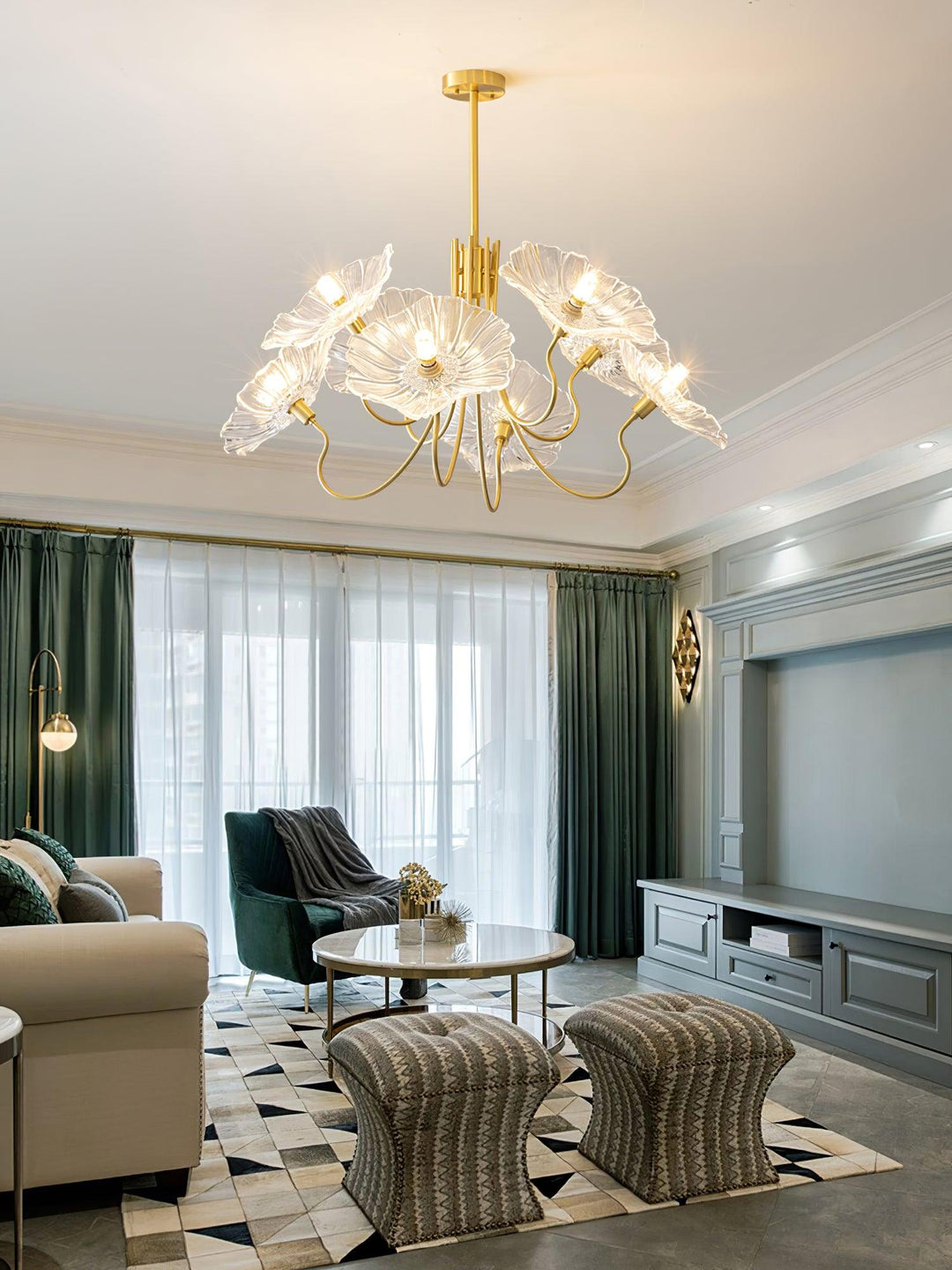 Frond Glass Chandelier