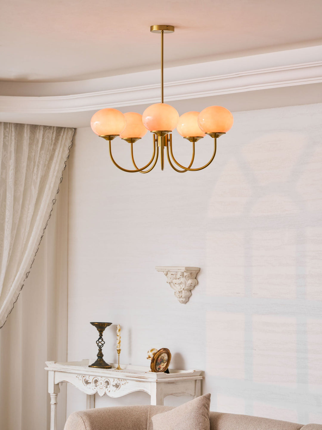 Blush Globe Chandelier