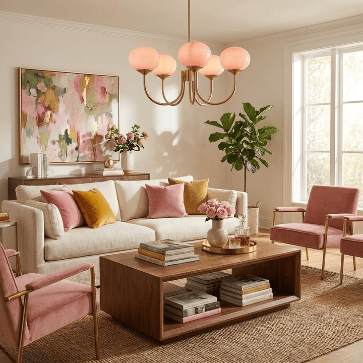 Blush Globe Chandelier