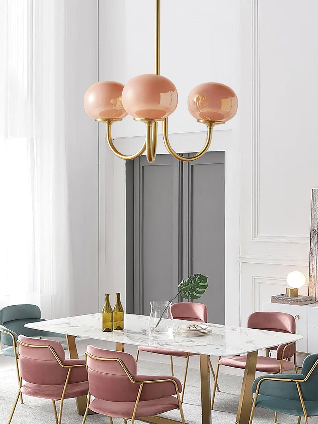Blush Globe Chandelier