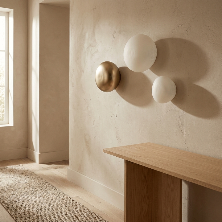 Bubble Glass Wall Lamp installed in a contemporary hallway