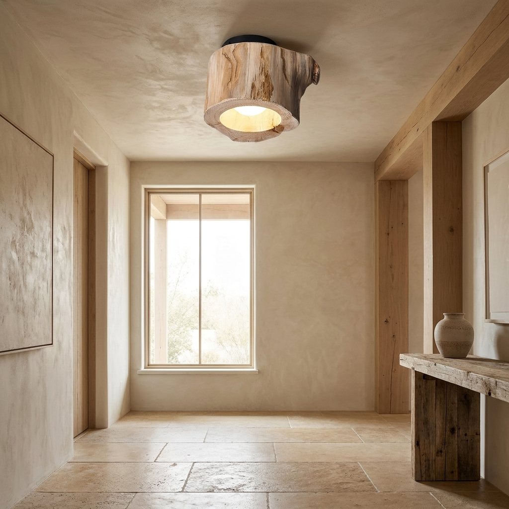 Tarn Hollow Ceiling Lamp mounted in a contemporary entryway ceiling