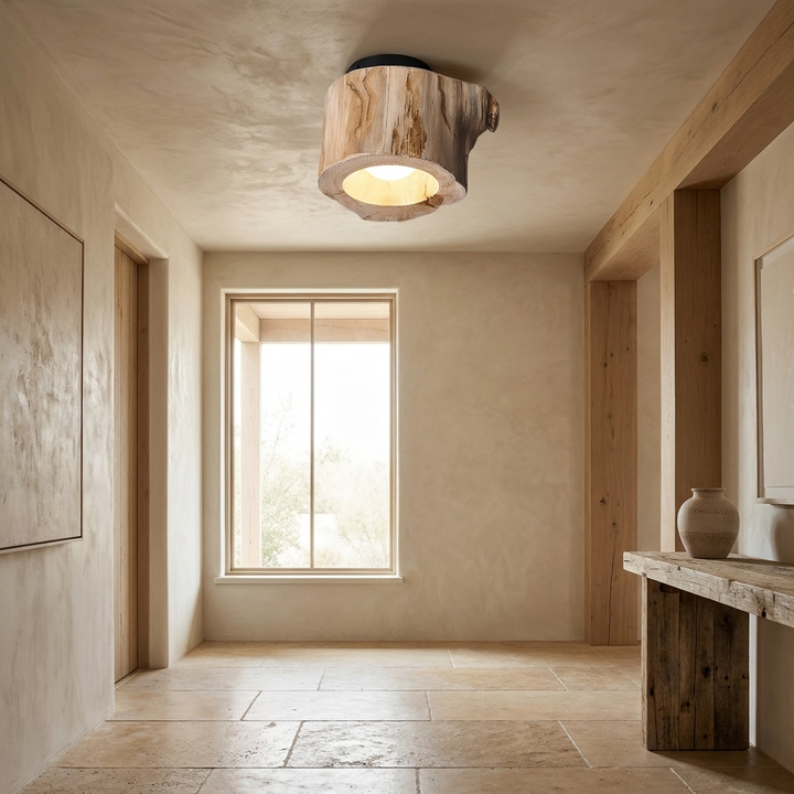 Tarn Hollow Ceiling Lamp mounted in a contemporary entryway ceiling