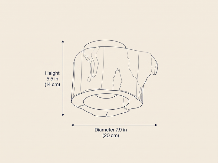 Tarn Hollow Ceiling Lamp dimension drawing showing height and diameter